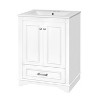 Vynxaria 24" Bathroom Vanity with Ceramic Sink Combo Solid Wood Frame/MDF, 3-Level Adjustable Shelves, Fully Retractable Drawers - 4 of 4