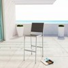 Modway Shore Outdoor Patio Aluminum Armless Bar Stool – Modern Weather-Resistant Slatted Back Stool for Backyard or Balcony - 4 of 4