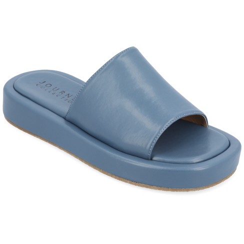 Womens navy blue slide on sale sandals