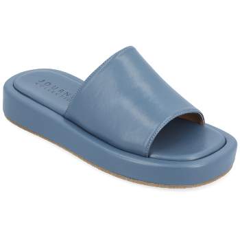 Journee Collection Womens Denrie Tru Comfort Foam Slide Flatform Sandals