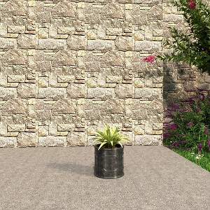 LeisureMod Meadow Fiberstone and MGO Clay Round Planter - 1 of 4
