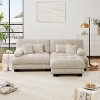 Oversized 2 Seater Loveseat Sofa with 1 Ottomans,Chenille Comfy Cloud Couch with 2 Lumbar Pillows 2 Throw Pillows for Living Room-Tanpinhause - 2 of 4