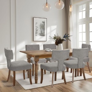 Captiva Designs Dining Chairs with Curved Backrest & Padded Seat & Solid Wood Legs - 1 of 4