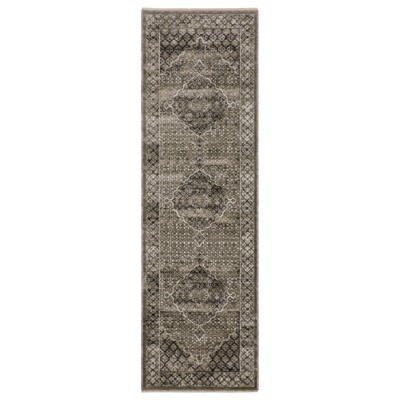 Oriental Weavers Chamberlain CH02D Grey/ Beige Indoor Area Rug - 2'3" x 7'6"