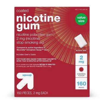 Coated Nicotine 2mg Gum Stop Smoking Aid - Cinnamon - 160ct - up & up™