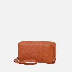 MKF Collection Honey Genuine Leather Quilted Flower-Embossed Women’s Wristlet Wallet by Mia K - 1 of 4