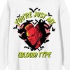 Lost Boys David You're Just My (Blood) Type Crew Neck Long Sleeve Adult White Sweatshirt - 2 of 3