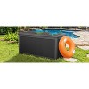 Kumasinova 260 Gal Rattan Patterned Outdoor Deck Box,Seats 2 People,Sturdy PP Resin Storage Box,All Weather Use,UV Protected&Waterproof,Black - 4 of 4