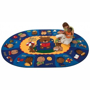 Carpets for Kids Sign, Say, & Play Learning Rug 6' 9" x 9' 5", Oval - 1 of 4