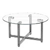 CAVINAS Coffee Tables for Living Room Modern Round Coffee Table Clear Glass Tabletop Side Center Tables - 4 of 4