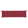 vidaXL Garden Bench Cushion - 78.7"x19.7"x2.8" Oxford Fabric for Indoor/Outdoor Seating, Wine Red with Soft Hollow Fiber Fill and Non-Slip Ties - 4 of 4