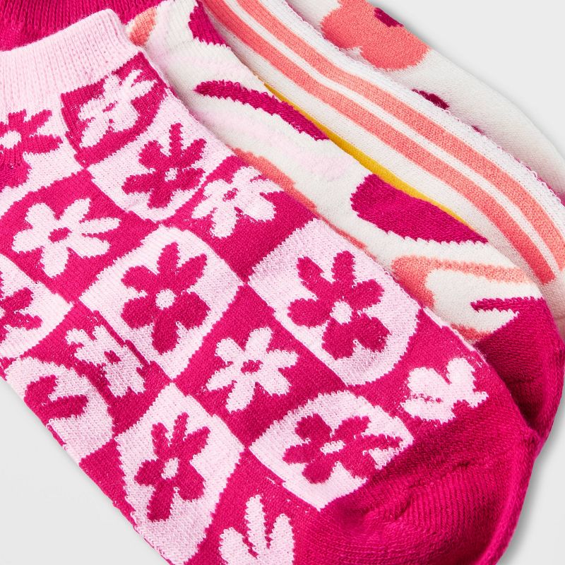 Women&#39;s Groovy 6pk Low Cut Socks - Xhilaration&#8482; Pink/White/Heather Gray 4-10, 4 of 5