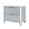 Vynxaria Nightstand - Sleek Silver Tone, Spacious Drawers, Textured Fronts, Acrylic Legs, Sleek Frame, Bedroom Bedside Storage Furniture - 2 of 4