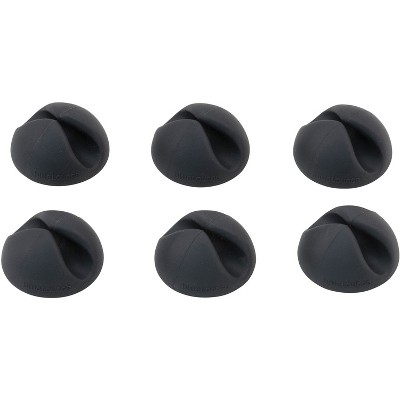 Advantus Cable Clip CableDrop 1-1/10"Wx1-1/10"Lx3/5"H 6/PK Black BLUCDBL