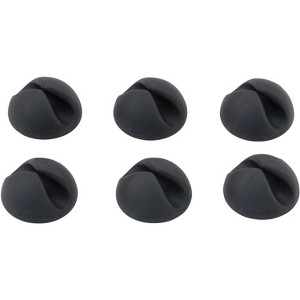Advantus Cable Clip CableDrop 1-1/10"Wx1-1/10"Lx3/5"H 6/PK Black BLUCDBL - 1 of 1