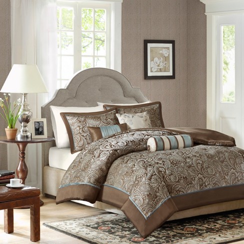 Charlotte 6 Piece Duvet Set - Blue/brown (queen) : Target