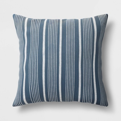 18"x18" Square Woven Striped Throw Pillow - Threshold™ - image 1 of 4