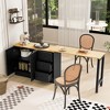 GDFStudio Caroline 89.7" Wooden Sideboard with Extendable Table and Storage - 2 of 4