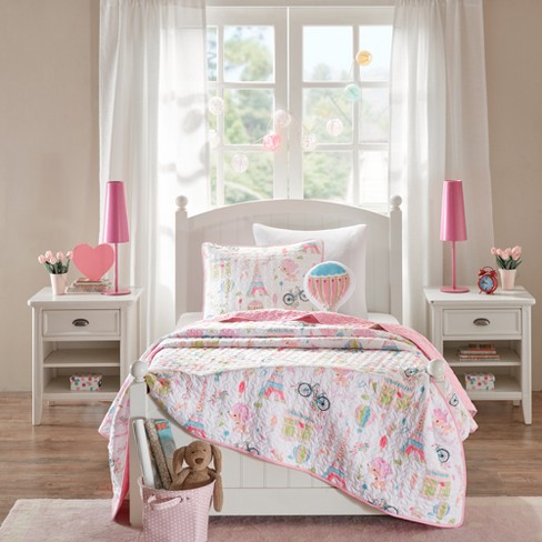 Poodles In Paris Pink Printed Coverlet Set Full Queen Target