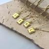 Adornia 14k Gold Plated Pave Tag Pendant and Herringbone Chain Necklace Set - 2 of 3