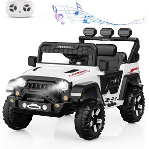 12V Kids Ride-On Truck with Parent Remote Control, Battery-Powered Electric Car for Toddlers, LED & Bluetooth Features, 3 Speeds - 1 of 4