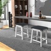 Tangkula PU Leather Bar Stools Set of 4 24" Counter Height Dining Stools w/ Upholstered Seat - 4 of 4