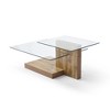 GDFStudio Leila 43.7" Wood and Glass 3-Tierer Z-Shape Coffee Table - 2 of 4