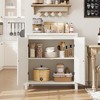 Fluted Storage Cabinet, Modern Sideboard Buffet Cabinet with Doors and Shelves, Small Console Cabinet with Storage - 2 of 4