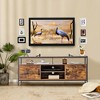 Costway Industrial TV Stand for TVs up to 65'' Media Center w/ Cabinets & Adjustable Shelf - 4 of 4