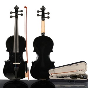 TopComfy Toy String Instrument 3/4 Acoustic Violin Set with Case Bow Rosin for Kids 11-12 Years Old Beginning Violin Lesson, Black, 30.71"*9.84"*4.72" - 1 of 4