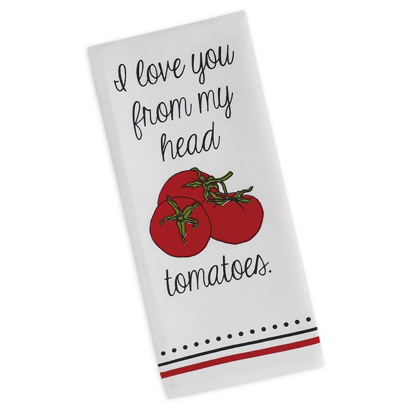 3pk Love You Printed Kitchen Towels Red - Design Imports, 4 of 6