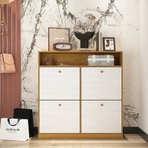 TIRAMISUBEST 4-Drawer Shoe Cabinet - Freestanding Storage Organizer with Flip Doors & Anti-Tip Design for Entryway/Hallway - 1 of 4