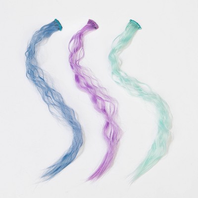 Girls' 3pk Wavy Faux Hair Clips - Cat & Jack™