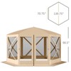 VisioGear 12'*12' Hexagon Screen House, Pop Up Portable Gazebo Canopy Shelter with Mesh Netting Walls, Beige, 139.75"*139.75"*90.5" - 3 of 4