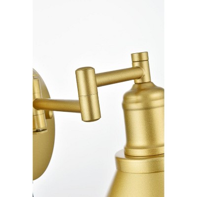 Chrome Adjustable Swing Arm Wall Sconce with Metal Shade