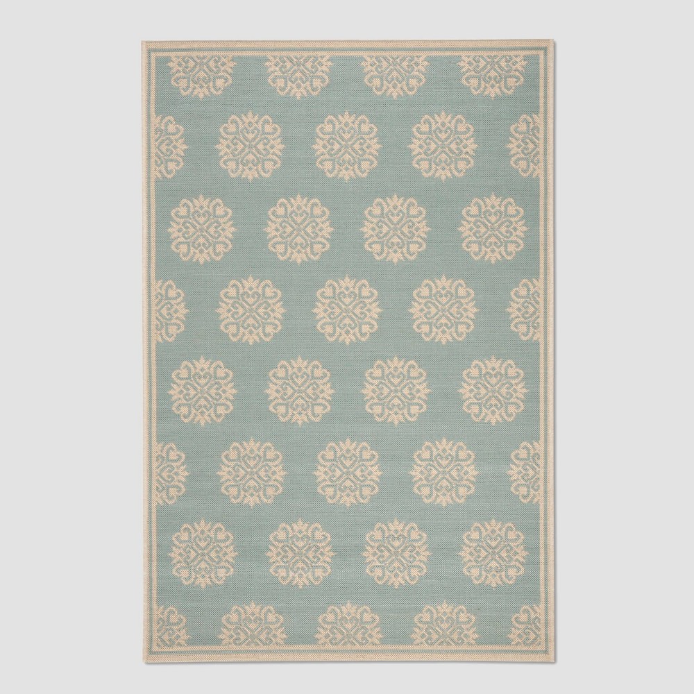  Chara Outdoor Rug Aqua/Cream