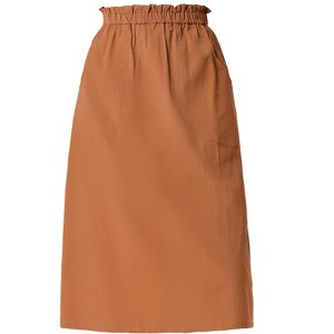 INSPIRE CHIC Women's Casual Elastic Waist Peasant A-Line Midi Skirts with Pockets - 1 of 4