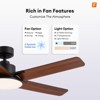 Siljoy 52-in Black Ceiling Fan with LED Light and Remote Control Include (5 Blades) For Bedroom Living Room and kitchen - 4 of 4