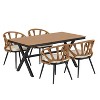 Sapphtopaz Patio Dining Set Contemporary Outdoor Dining Set with Rattan Chairs for Lawn, Balcony, Garden, Yard - 2 of 4