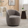 Chenille Swivel Accent Chair Barrel Accent Chair Armchair With Powder Coating Metal Ring-Tanpinhause - 2 of 4
