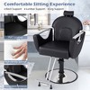 Tangkula Barber Chair Reclining Salon Chair for Hair Stylist w/ Adjustable Height Headrest Black - 4 of 4