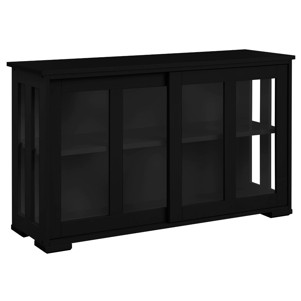 Buylateral Pacific Stackable Sliding Glass Doors Cabinet Black