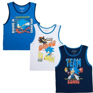 Sonic the Hedgehog Value 3-Pack of Youth Boy’s Sleeveless Muscle Shirts - 1 of 4