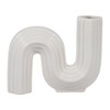 Modern Ceramic Vase - Unique Sculptural Design - Matte Ribbed Finish - Decorative Accent for Home, Office, Bedroom & Living Room - 6" White - 2 of 4