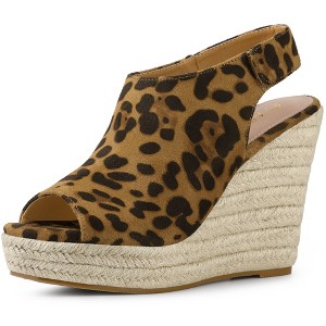 Allegra K Women's Espadrille Platform Heeled Wedges Sandals - 1 of 4