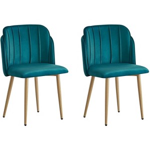 Nordlys Set of 2 Metal and Fabric Dining Chairs Vintage Style Upholstery Dining Room - 1 of 4