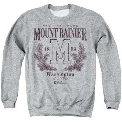 Men's Mount Rainier National Park Pine Wreath Crewneck Sweatshirt