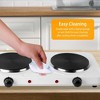 iNova"2000W Double Electric Burner Portable Stove with 5 Gear Temperature Control for Kitchen Cooking"White - 2 of 4