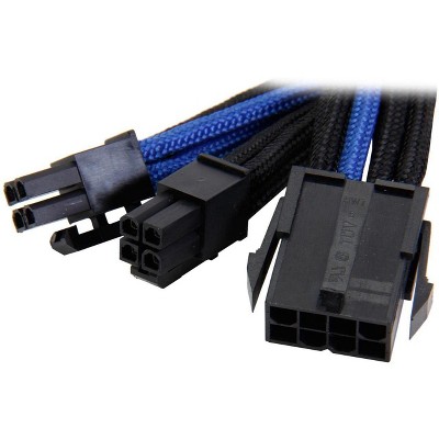 SilverStone Technology  EPS-8pin to EPS/ATX-4+4pin(300mm) Power Cable Extneder Bicolor- Black & Blue