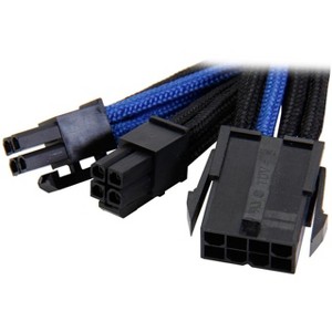 SilverStone Technology  EPS-8pin to EPS/ATX-4+4pin(300mm) Power Cable Extneder Bicolor- Black & Blue - 1 of 3
